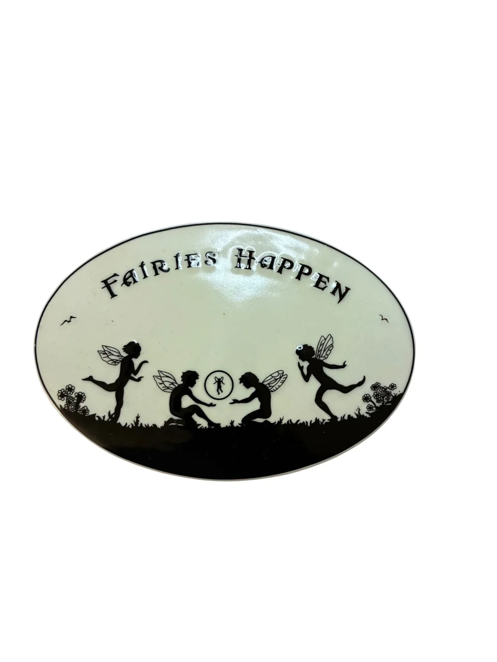 Fairies Happen Decorative Oval Wall Plaque